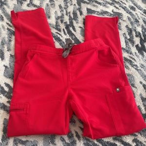Figs scrub pants red XS